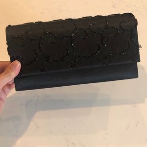 Black Satin Evening Clutch